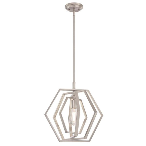 Westinghouse Pendant 60W Holly 15.75In, Brushed Nickel Hexagon Ring Shade 6369800